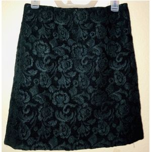 Willi Smith - black floral paisley skirt